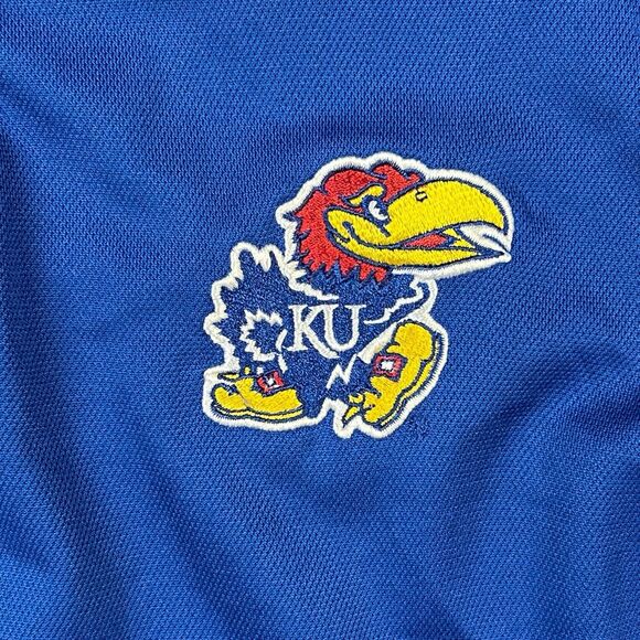 Adidas Polo Shirt Top KU Royal Blue Climacool University of‎ Kansas Jayhawks SM - Picture 4 of 12